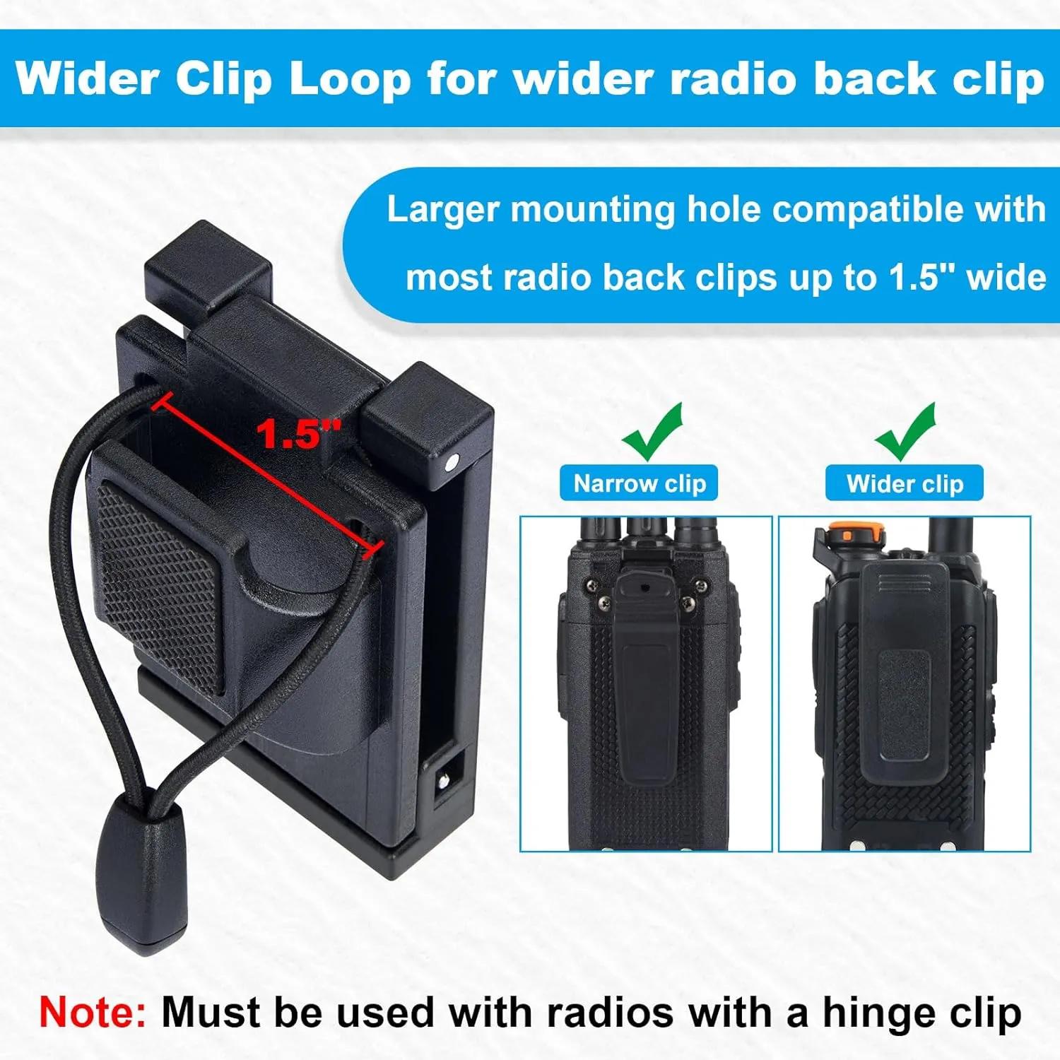 Tactical Radio Holder Duty Belt, Radio Holster Walkie Talkie Holder Belt Clip Law Enforcement Accessories for Motorola, BaoFeng, Midland, Hytera Radios