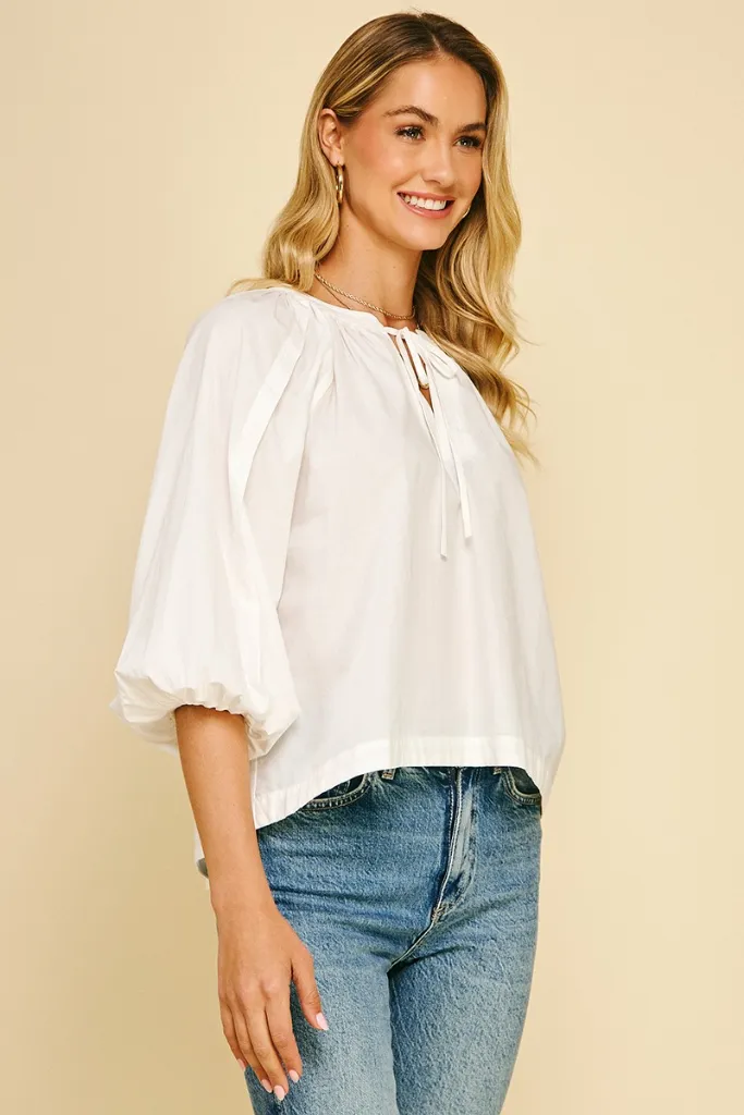 Breathable Mesh Back Evelyn Poplin Blouse