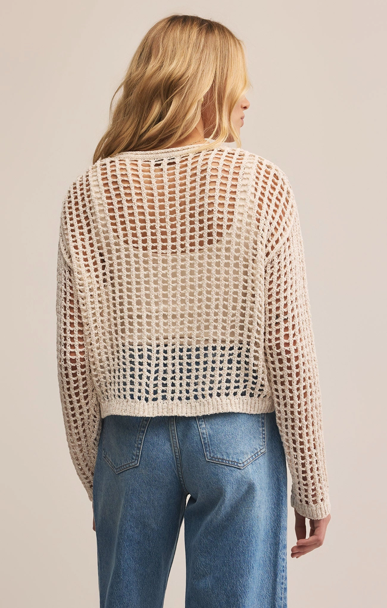 Z Supply Felix Sweater in Crystal Oversized Fit Tagless Neckline Design