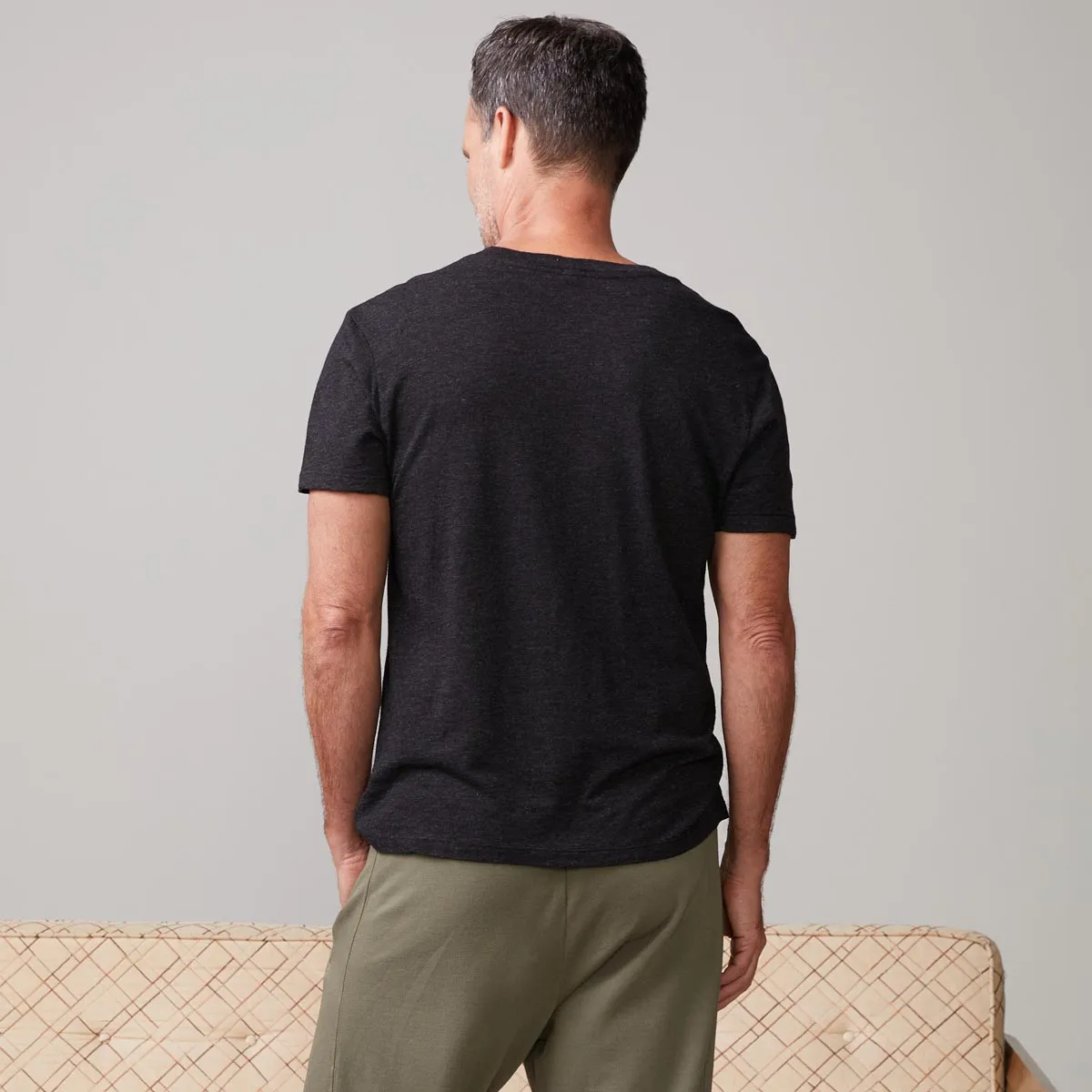 Textured Tri-Blend Relaxed Crew EcoFriendly Dye WrinkleResistantFinish