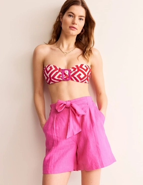 Taormina  Bandeau Bikini Top-Flame Scarlet, Maze Lightweight Material Confidence-Boosting