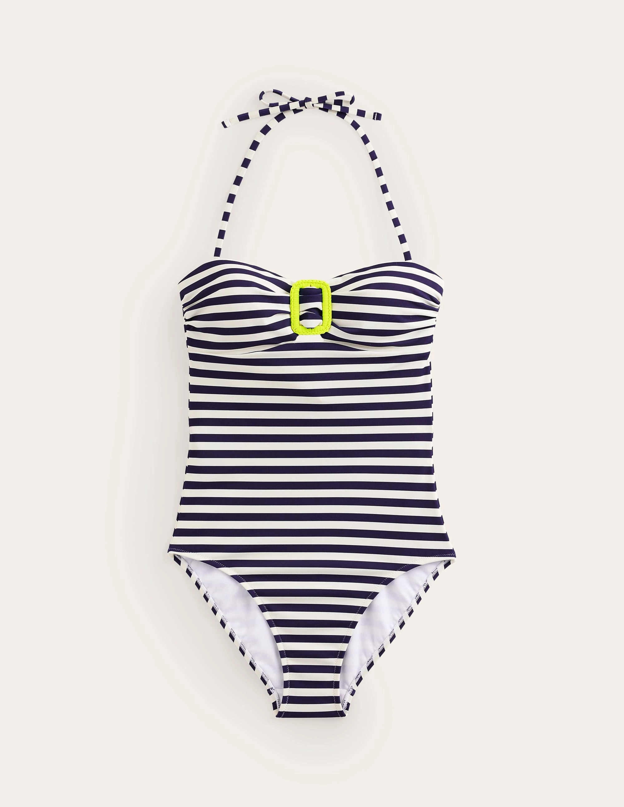 Anti Fog Lens Coating Taormina Bandeau Swimsuit-Navy/Ivory Stripe