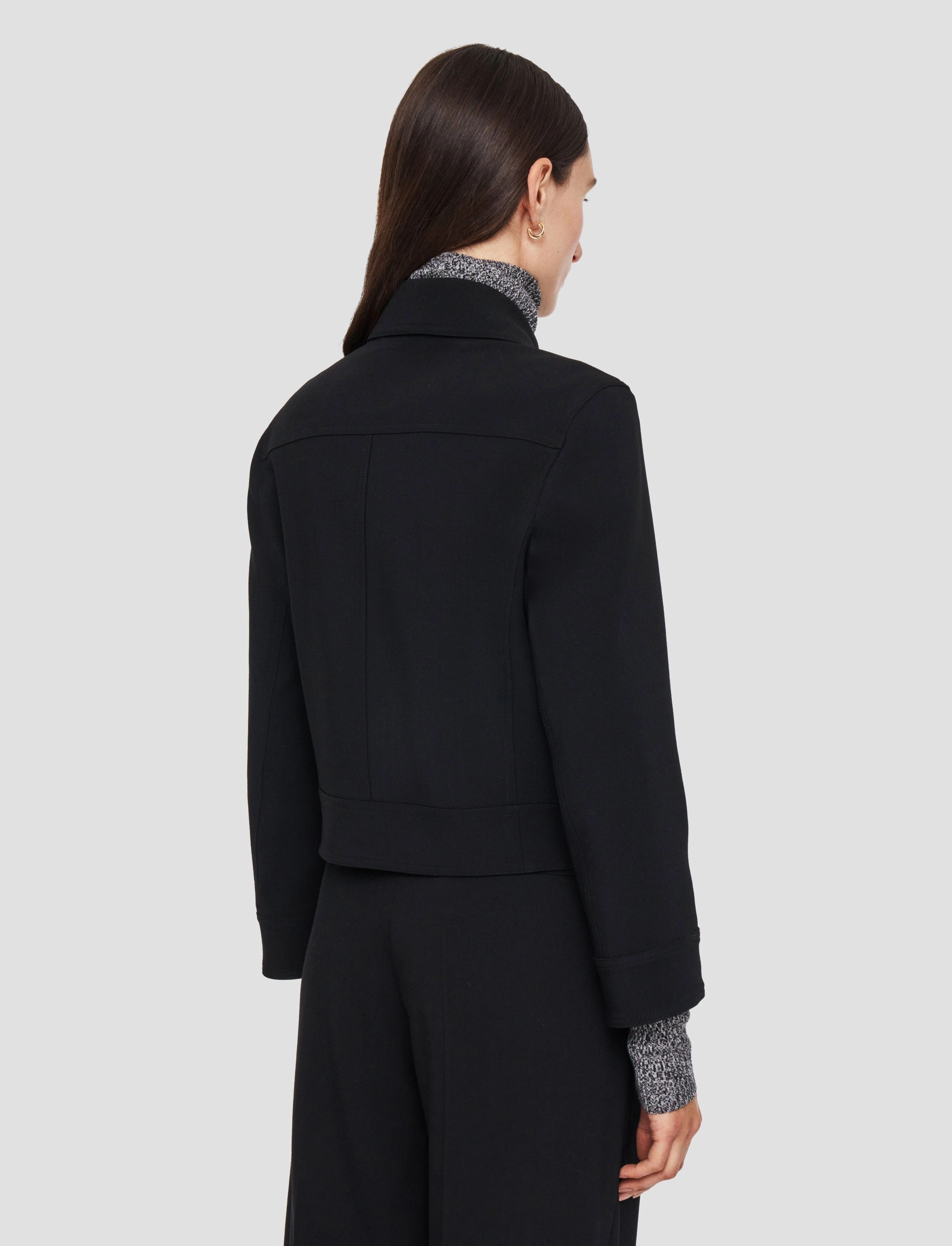 Mistral Fluid Twill Wool Jacket Elastic waist casual outing