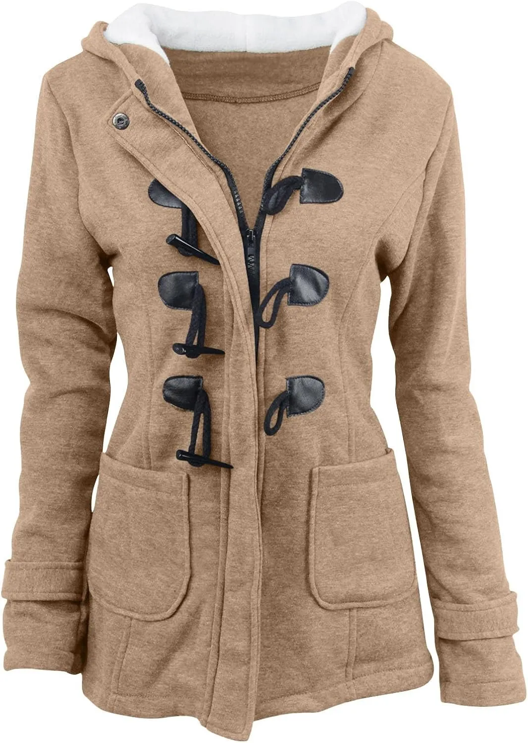 TARIENDY Padded Lined Coats for Women Travel Casual Winter Hoodies Horn Button Long Sleeve Jackets 2025 Cozy Outerwear