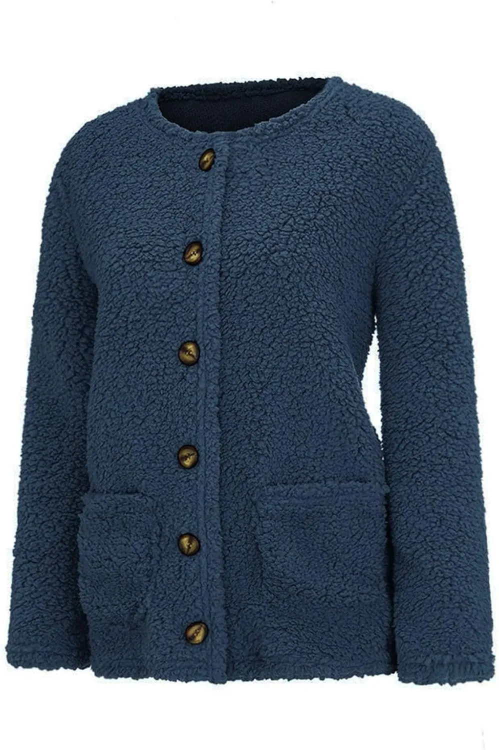 TARIENDY Plus Size Jackets for Women Sherpa Fleece Lined Coats Trendy Workout Casual Outerwear Long Sleeve Button Cardigan