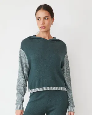 Organic Cotton Cashmere Hooded Sweater Taped Neckline Microfiber texture
