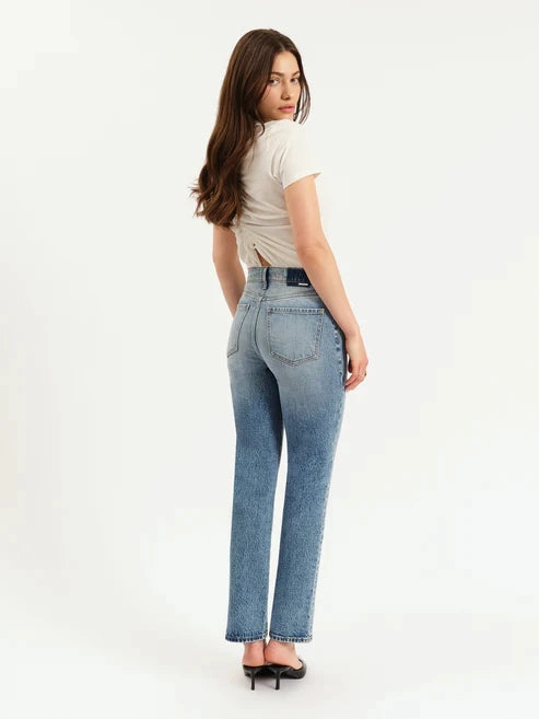Daze Denim Smarty Pants High Rise Slim Straight in Face to Face Weekend Ready Sleek Waist