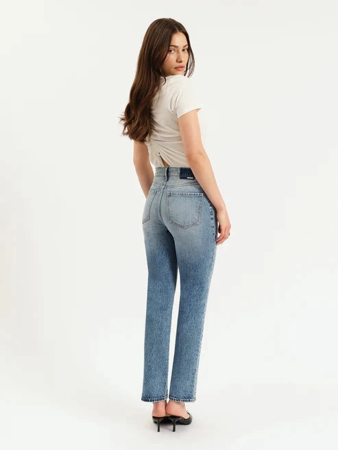 Daze Denim Smarty Pants High Rise Slim Straight in Face to Face Bonded Seam Technology