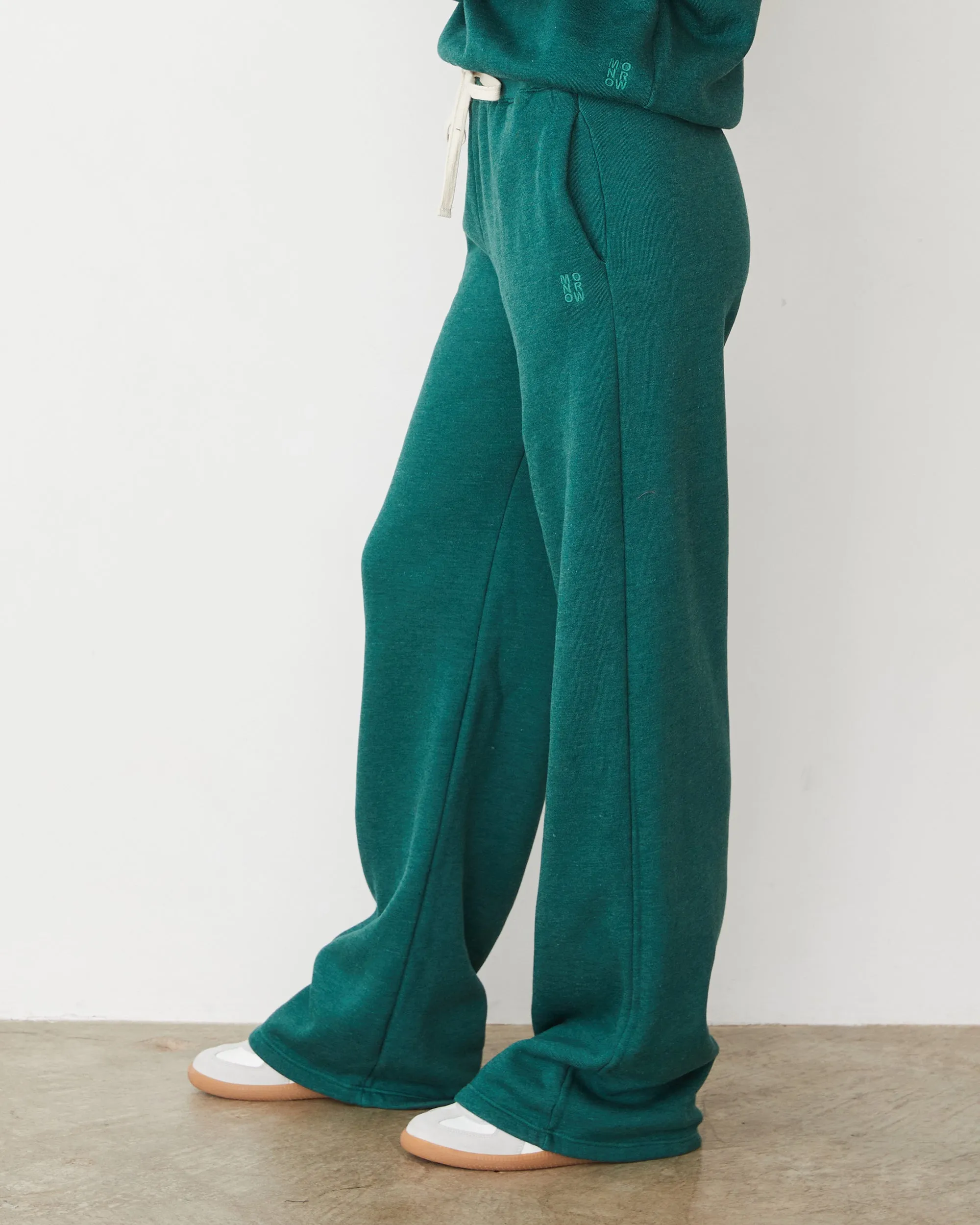 Button Down Collar Teddy Fleece Oversized Straight Leg Sweat