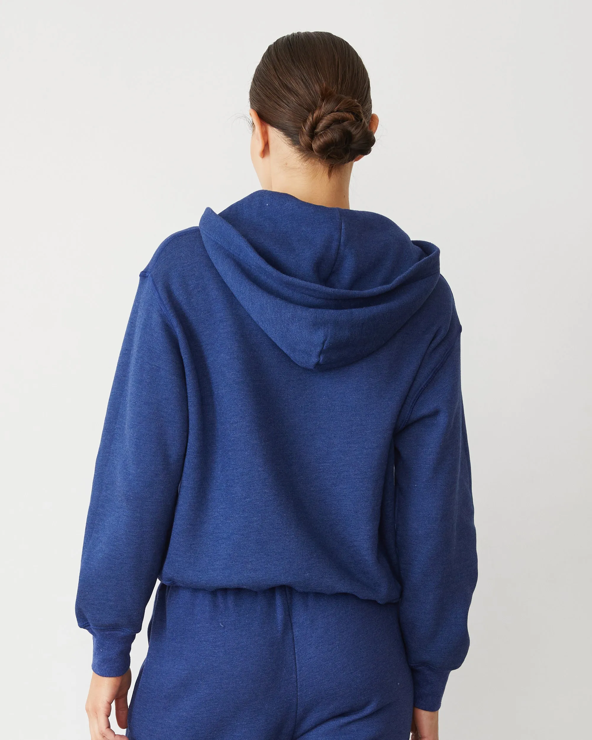 Teddy Fleece Relaxed Zip Up Hoody Crystal-Detail Smooth Design