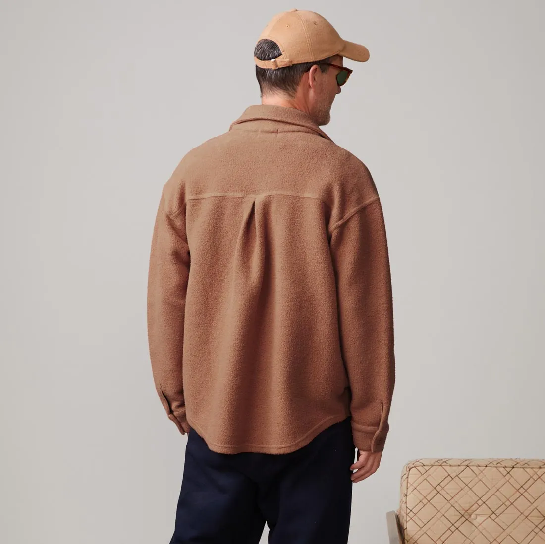 Teddy Fleece Shacket Ventilated Mesh Panels
