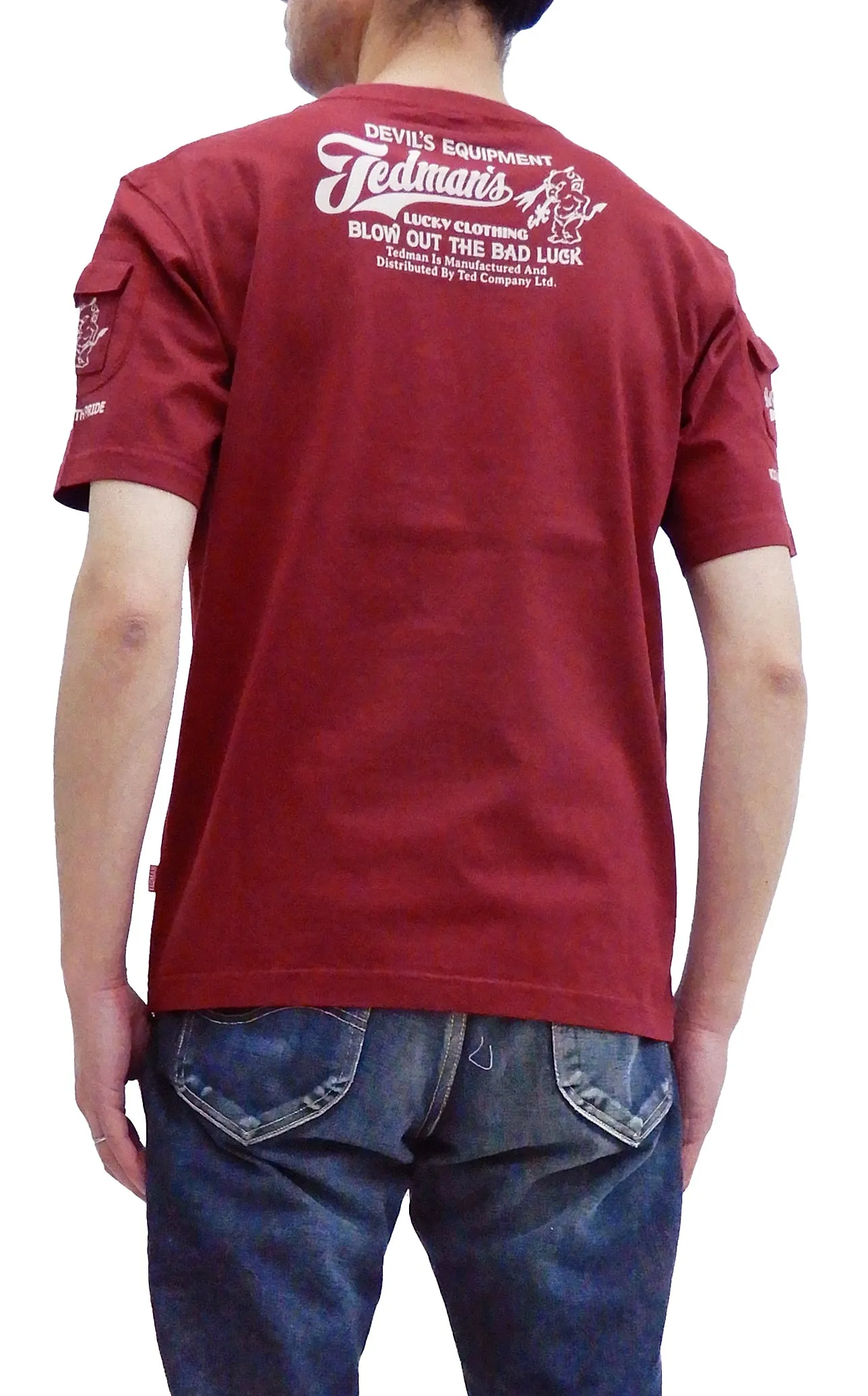 Tedman 3 Pocket T-Shirt Men's Short Sleeve Graphic Tee TDSS-470 Wine