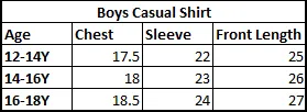 Teens Boys Denim Casual Shirt Happy-Light Blue