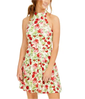 Teeze Me Womens Floral Fit & Flare Dress, TW1
