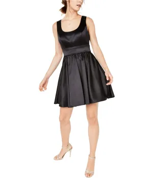 Teeze Me Womens Solid Fit & Flare Dress