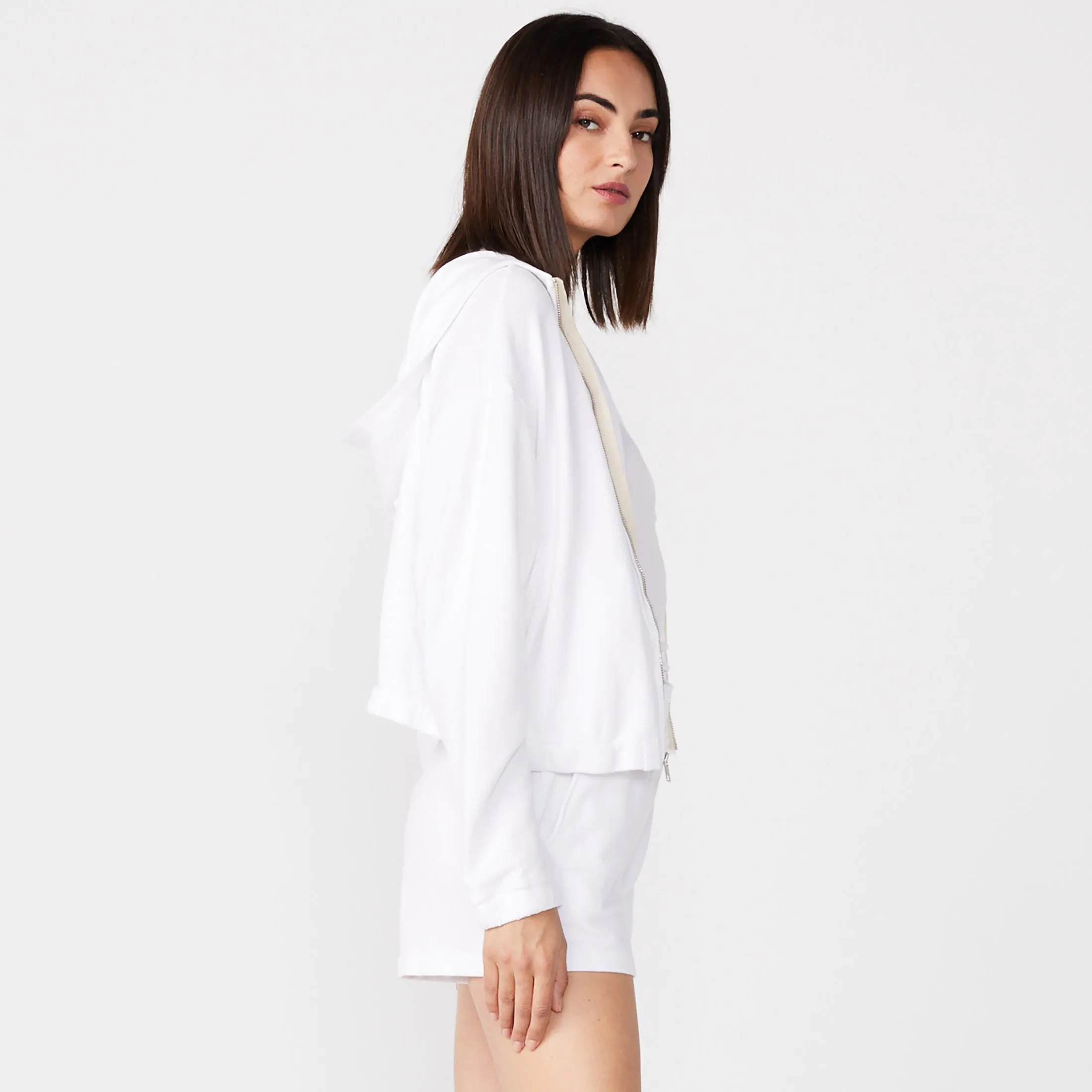 Tubular Body Construction Sporty Zip Up Hoody