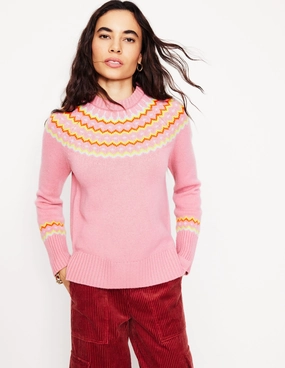 Fresh Outfit Classic Appeal Cashmere Fair Isle Jumper-Formica Pink