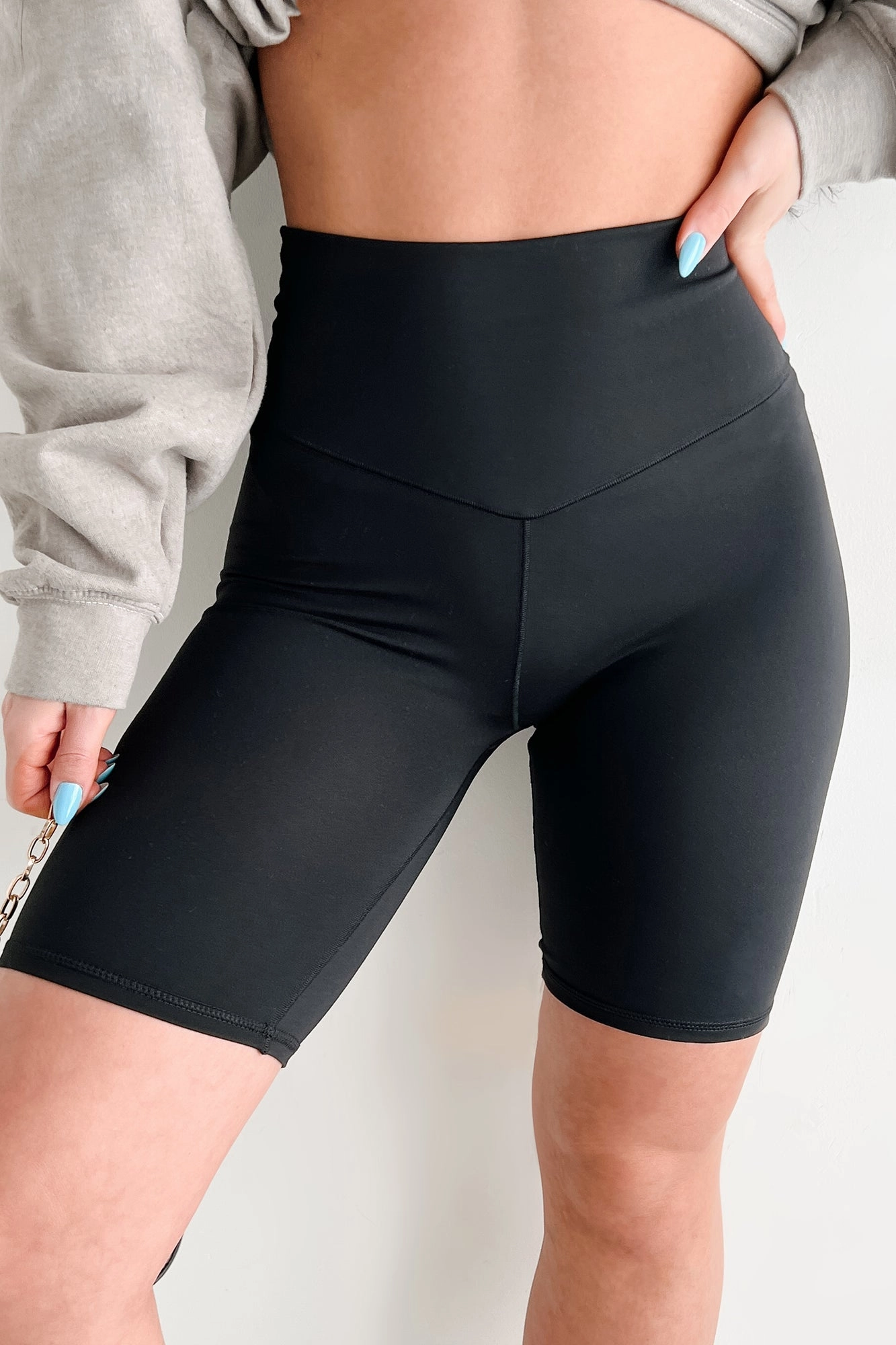 Be In Your Element High Rise Biker Shorts (Black) Active Flex Performance Comfort