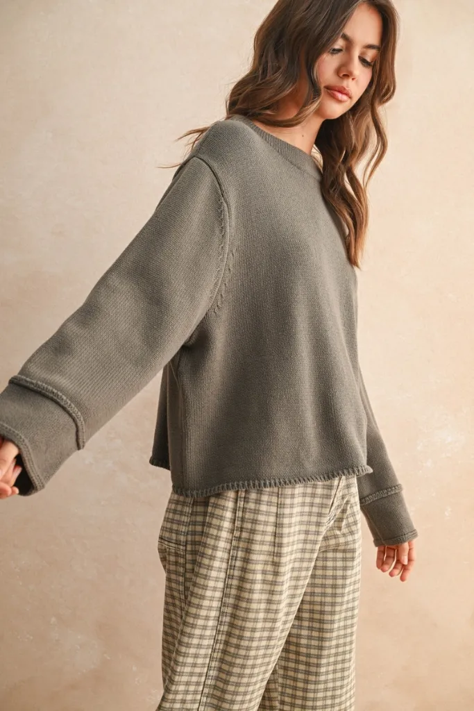 Tatum Crew Neck Sweater Ergonomic Cut Basic Long Sleeve