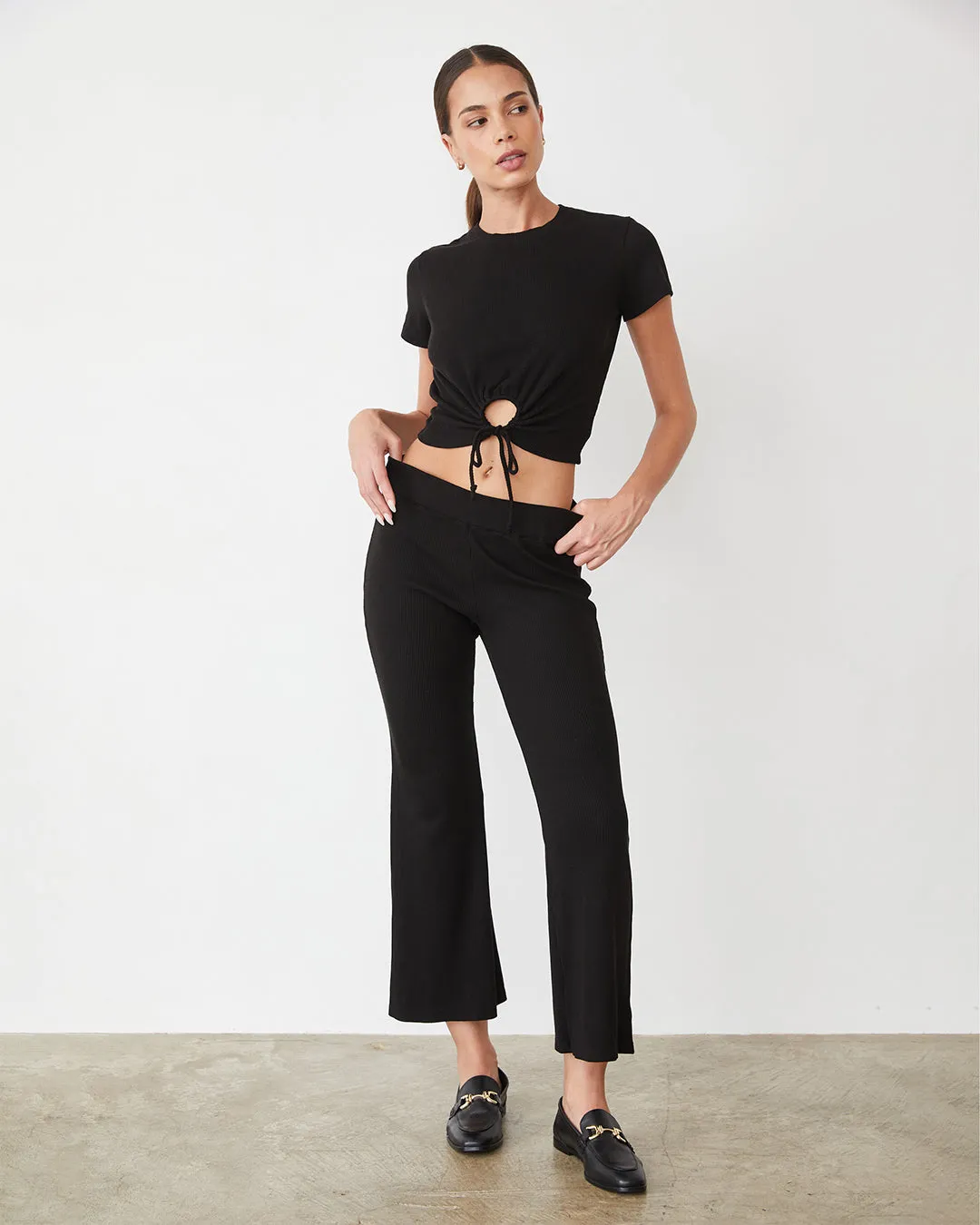 Tencel Rib Kick Flare Sustainable Fabric Blend StretchMaterial