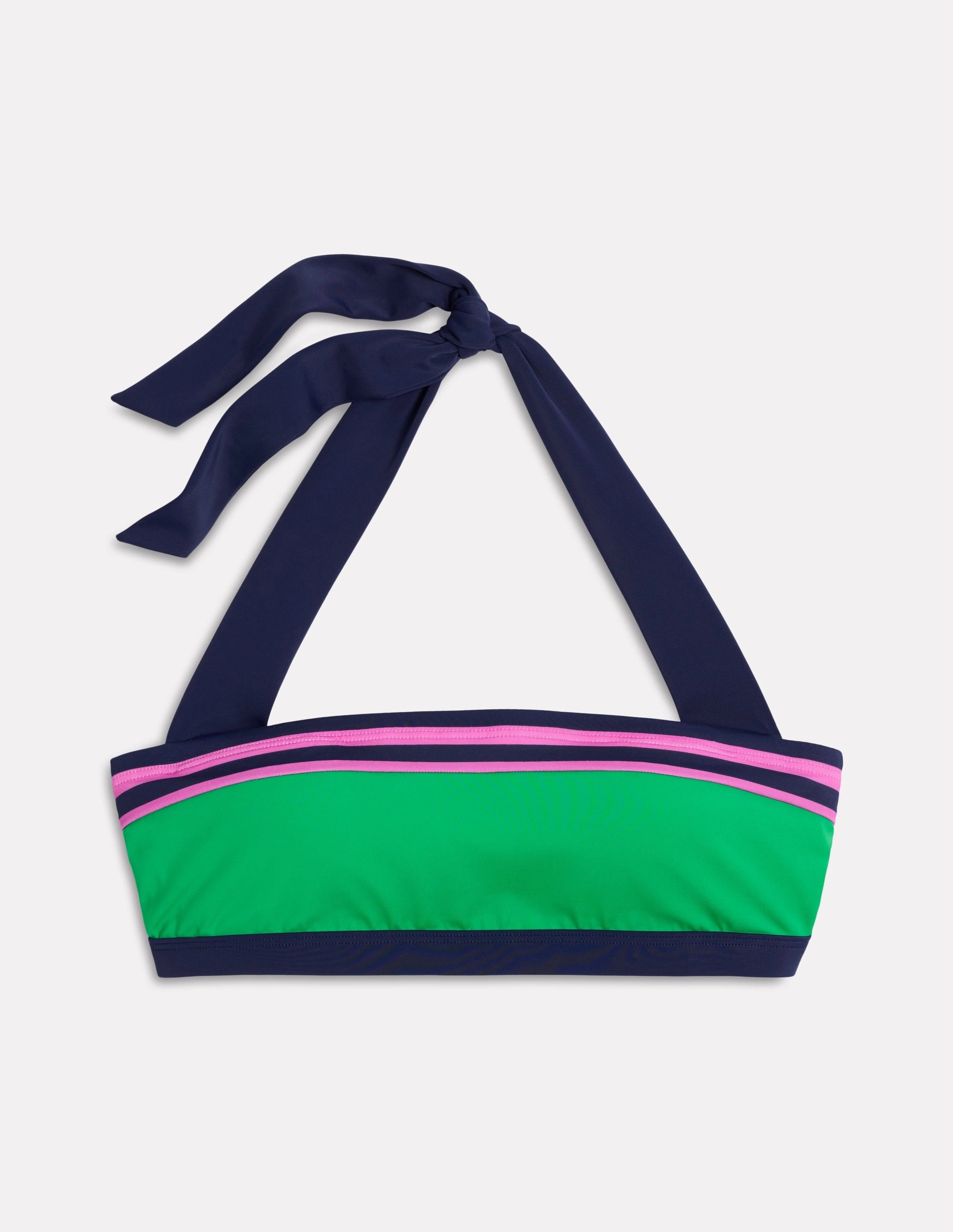 Cutout Design Santorini Bikini Top-Green Colourblock