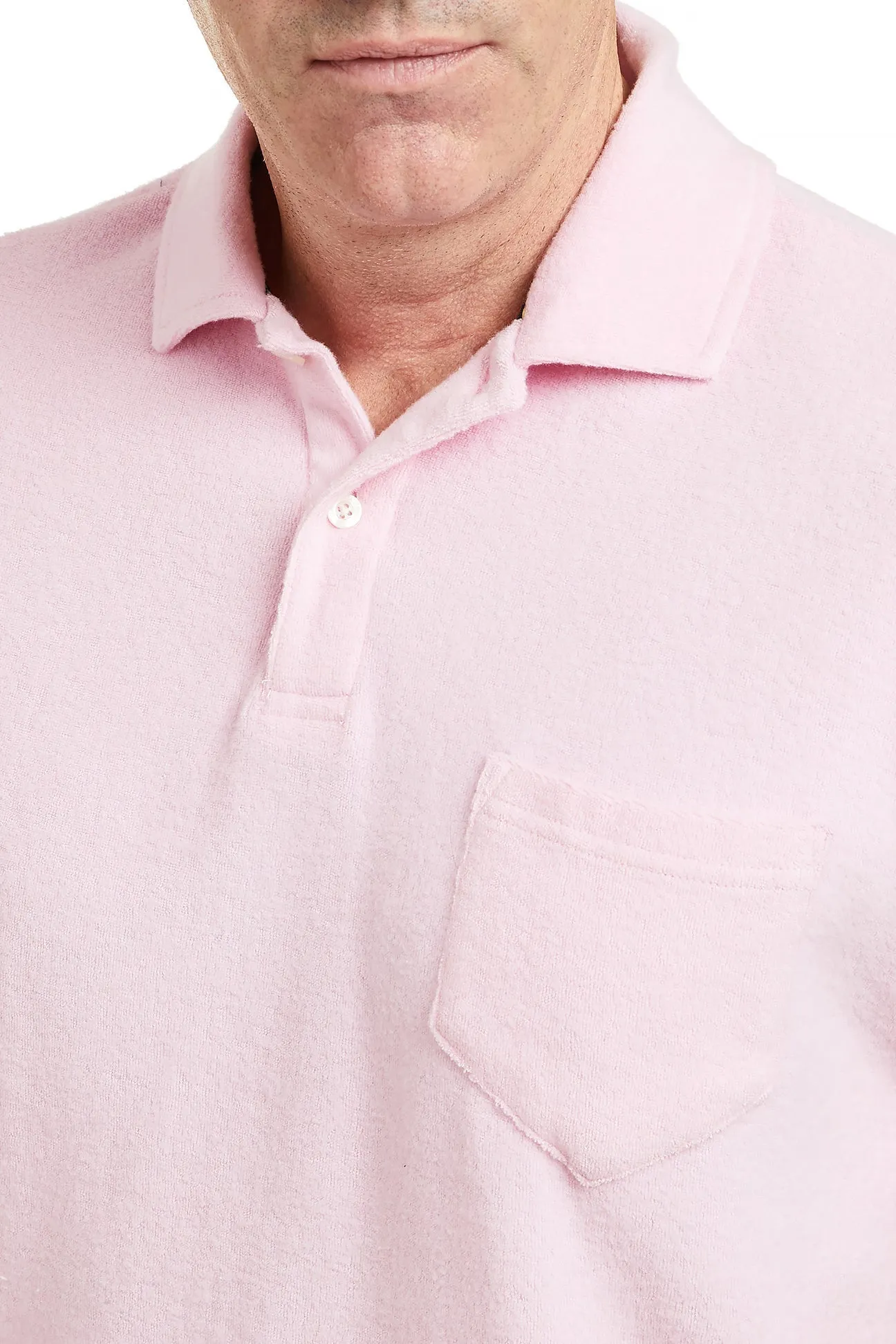 AllPurpose Design Terry Cloth Polo Shirt Pink