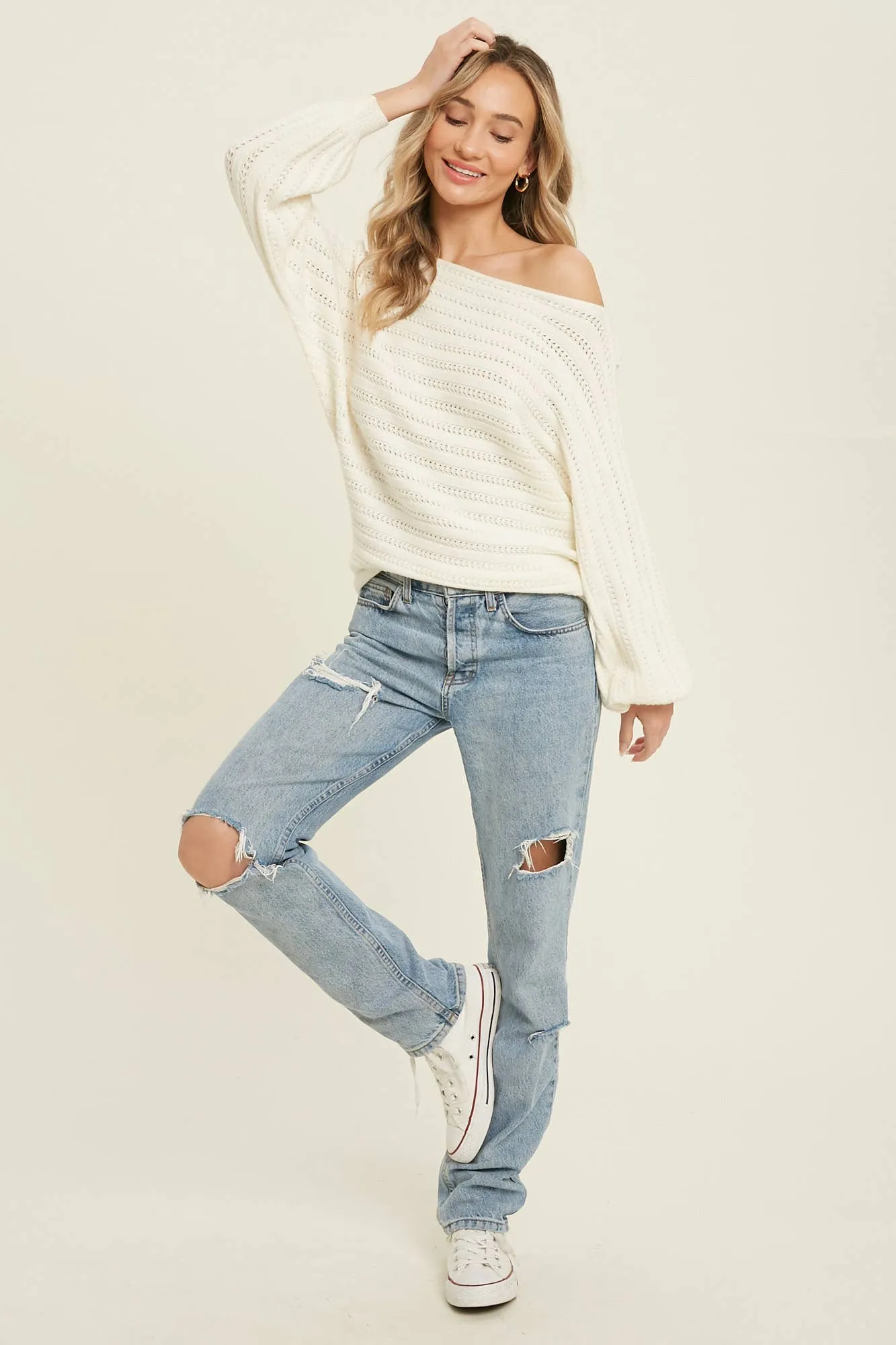 TEXTURED SWEATER TOP
