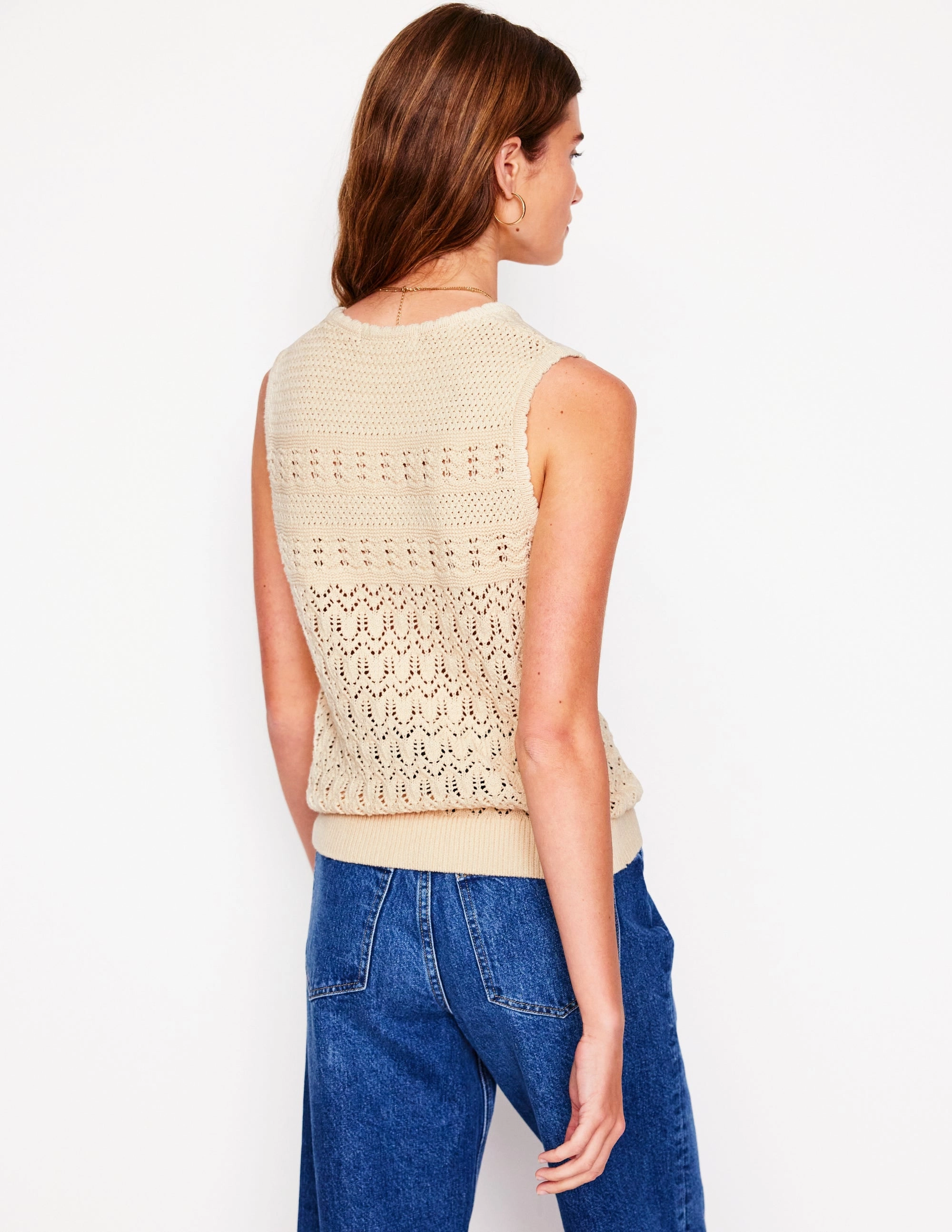Cotton Stitch Crew Tank-Warm Ivory Reinforced Hems Circular Knit Sustainability Guide