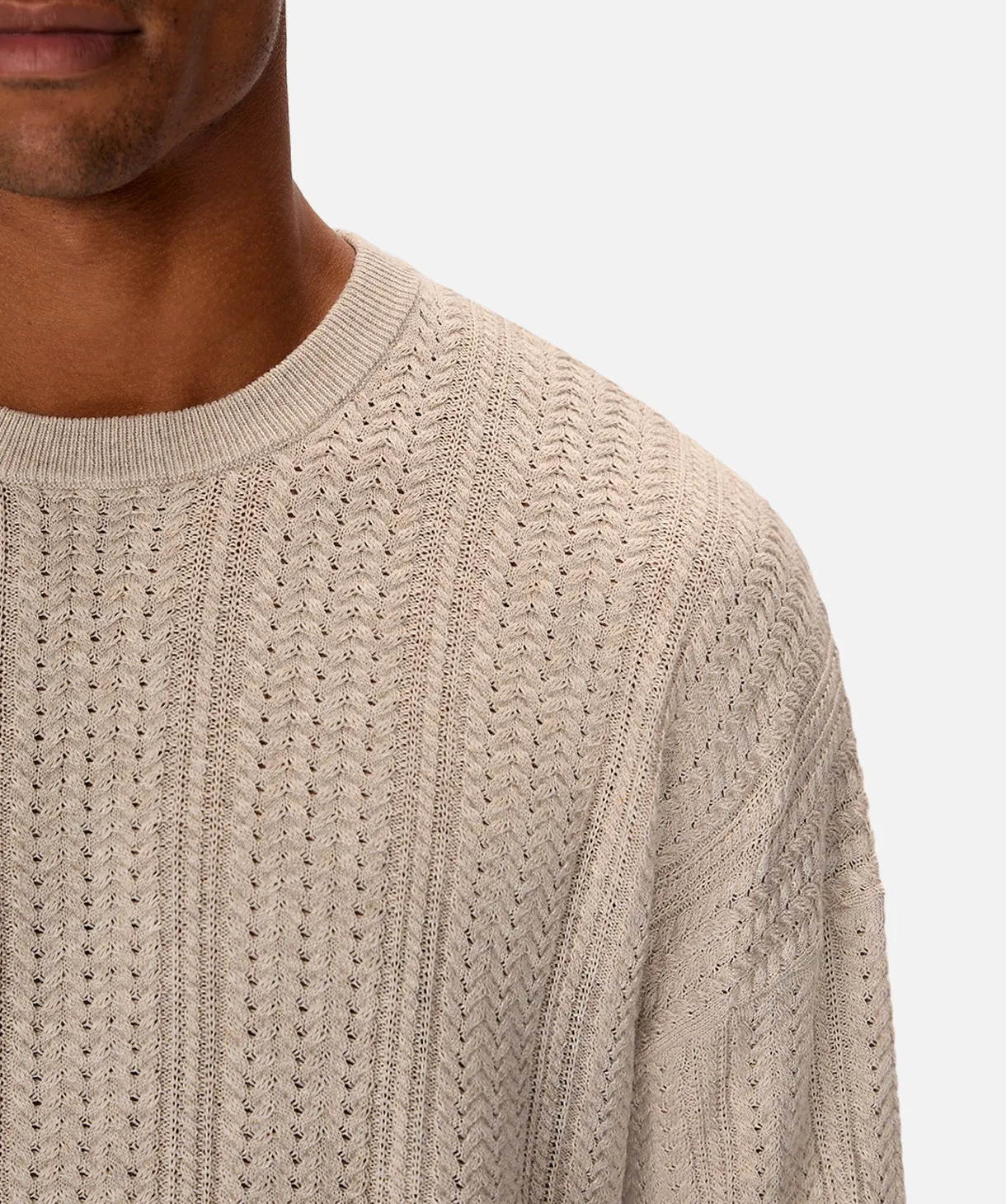 The Alessio Crew Neck Knit - Oat Melange