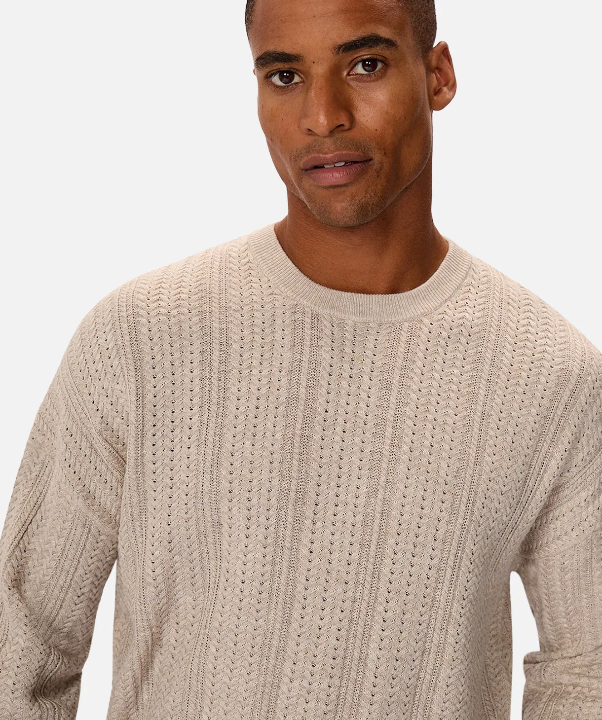 The Alessio Crew Neck Knit - Oat Melange