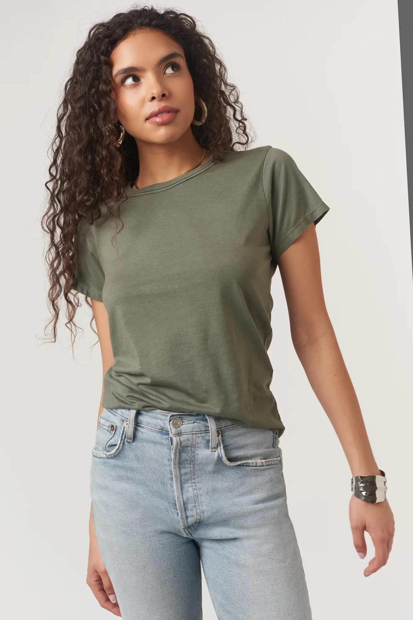 MultiPocketDesign AdjustableHemCuffs The Project Social T Washed Baby Tee