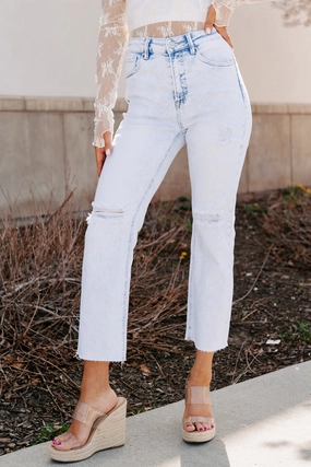 ReinforcedHems Everyday Jacket Theresa High Rise Distressed Risen Jeans (Acid Light)
