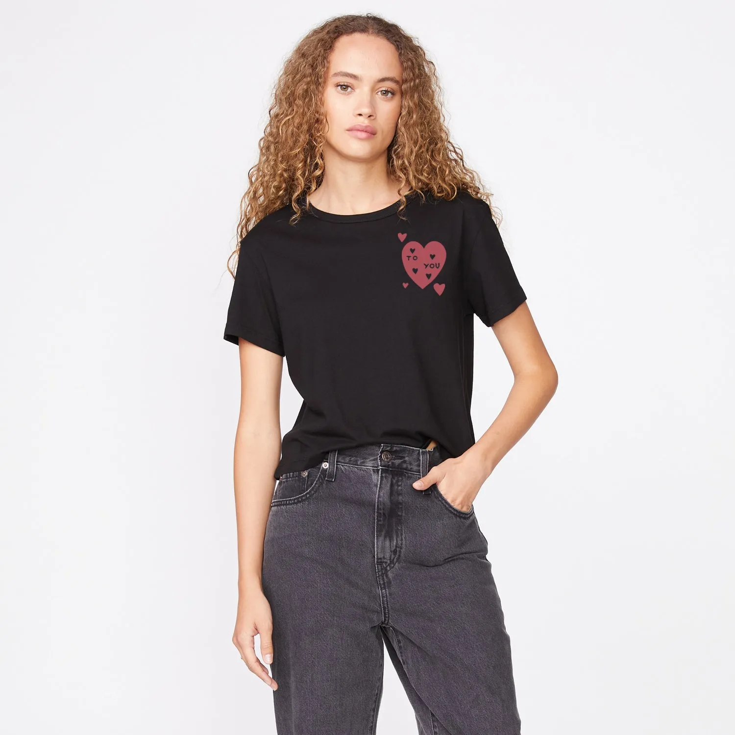 casual top Flex Fit Shoulder Construction Love Letter 50's Tee