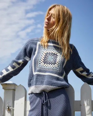 Crochet Pullover Sweater Basic Sweatshirt Stretch Knit Material