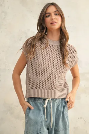 Maggie Crochet Cap Sleeve Sweater Lightweight insulation anti static coating