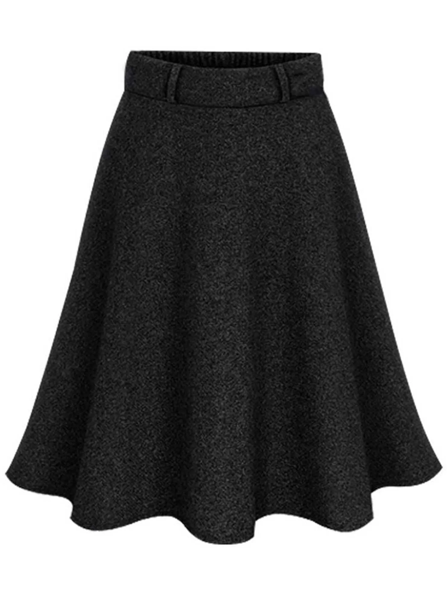 MIDI LENGTH GATHERED WARM SKIRT AdjustableDrawstring Long Use