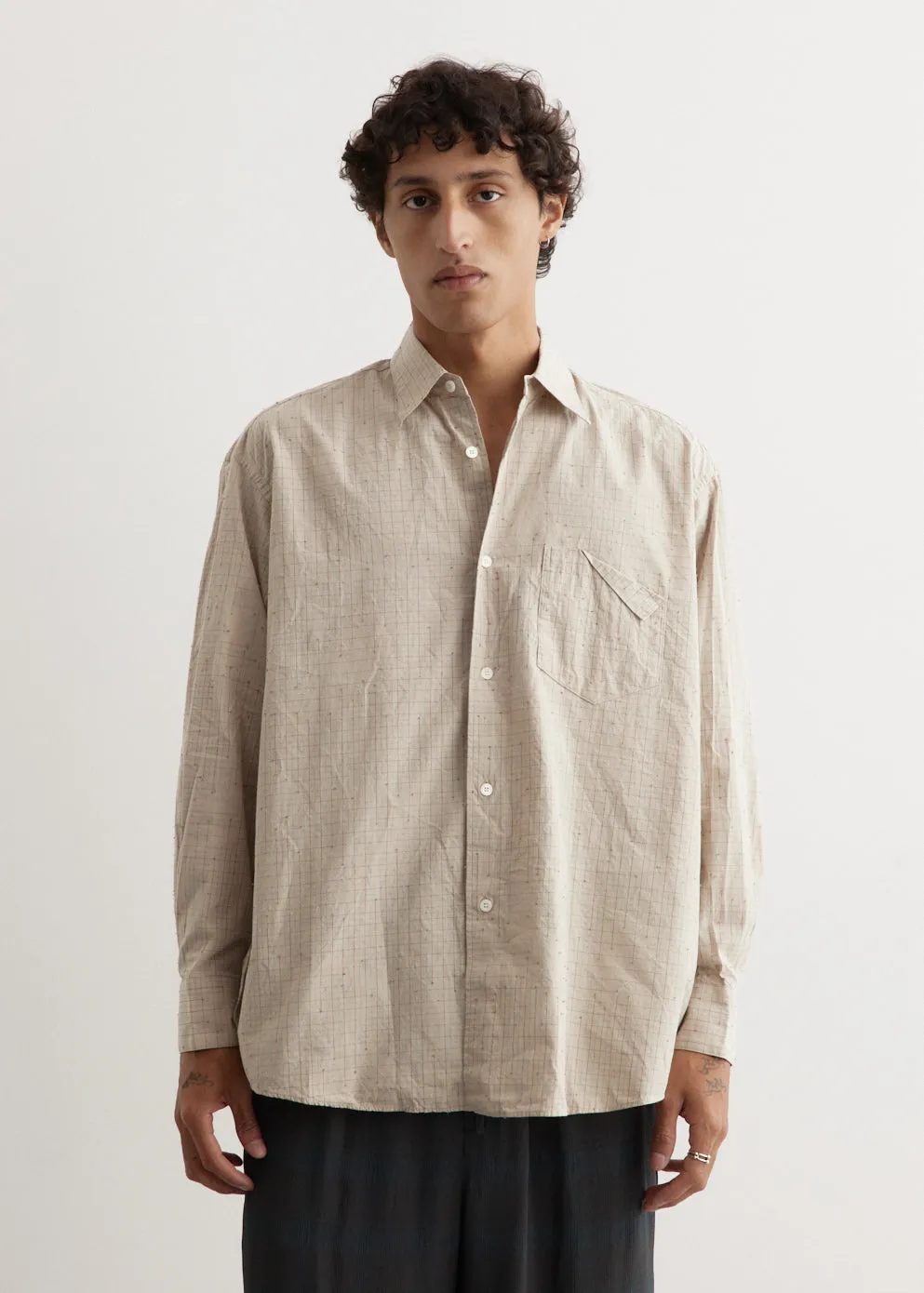 Thread Breaked Plaid Shirt