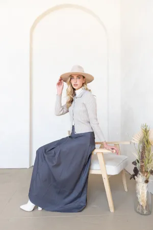 Tia Skirt - Grey Crisp Fit