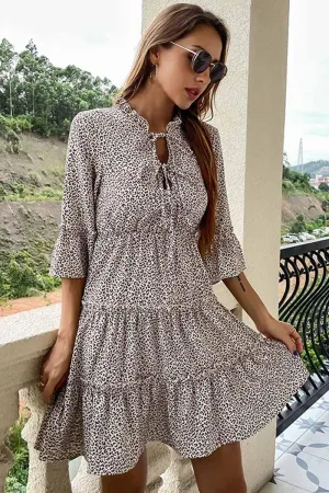 TIED CHEST LEOPARD PRINT CANCAN DRESS Mood Look Eco Friendly