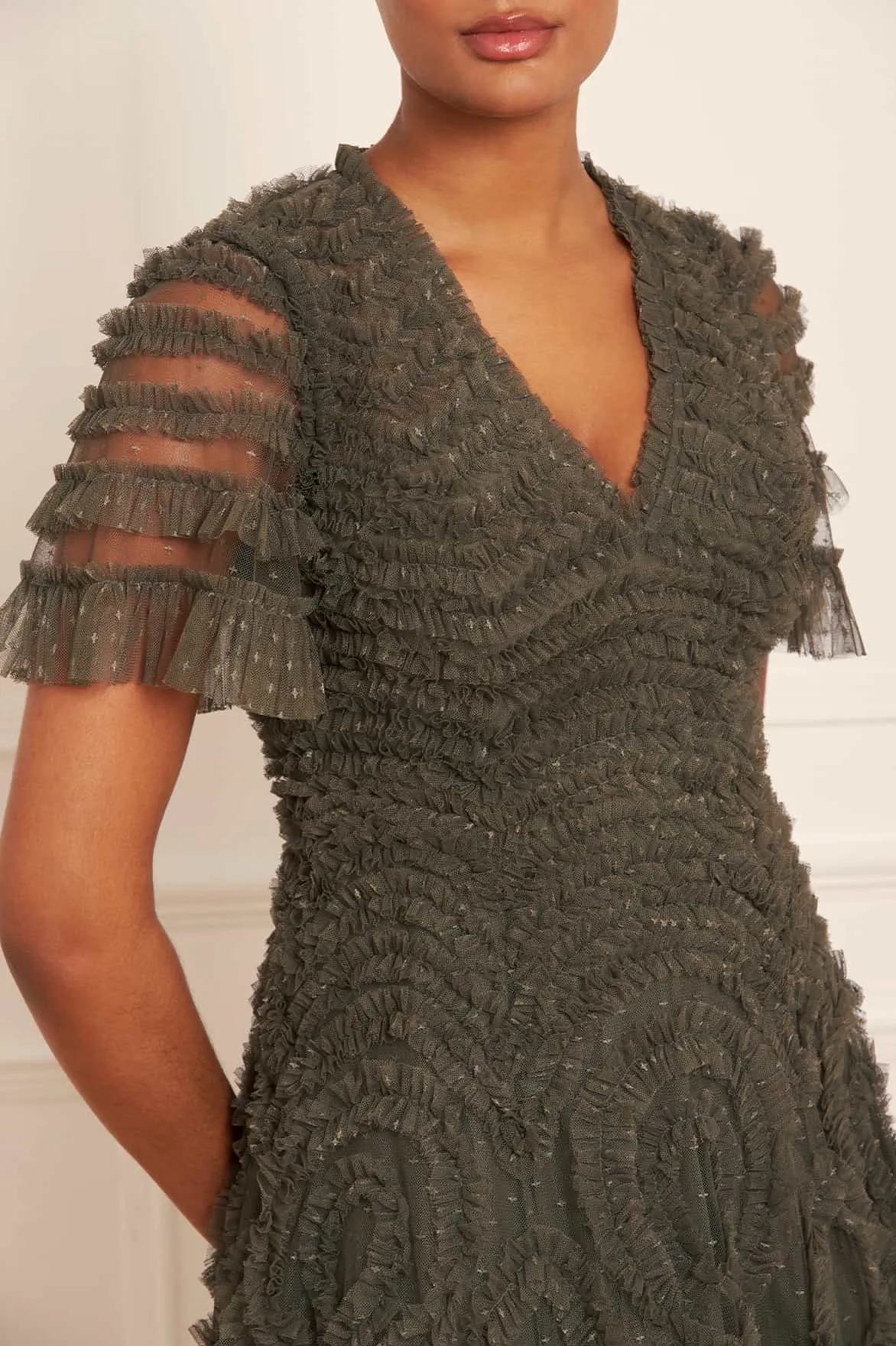 Body Positive Verity Ruffle V-Neck Gown