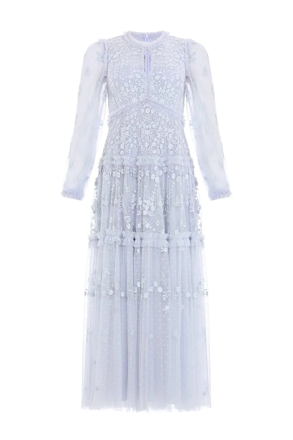 Autumn Lace Long Sleeve Ankle Gown Garden Scene Comfortable outdoor wear
