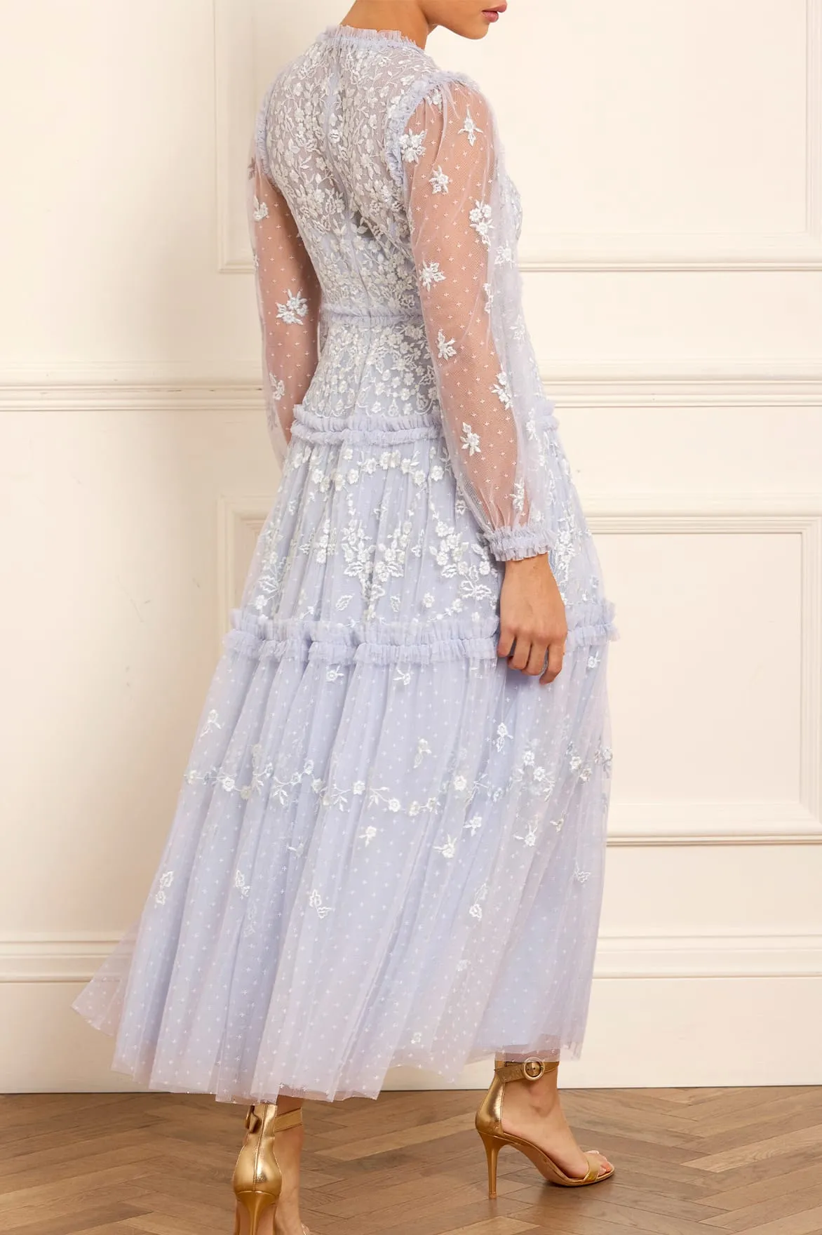Autumn Lace Long Sleeve Ankle Gown Silky Shape