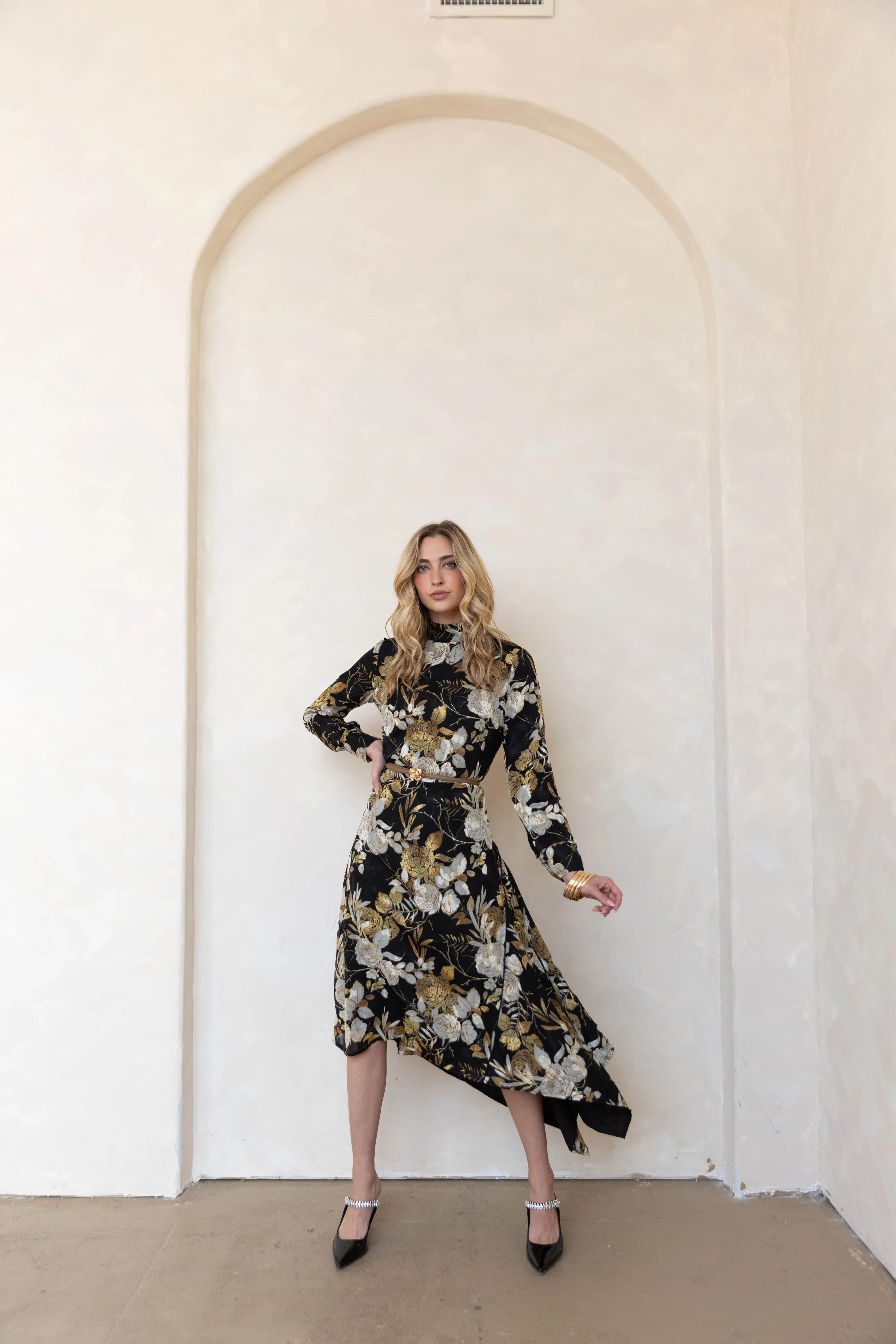 Trend Movement Comfortable Waist Design Fit Jillian Floral Dress