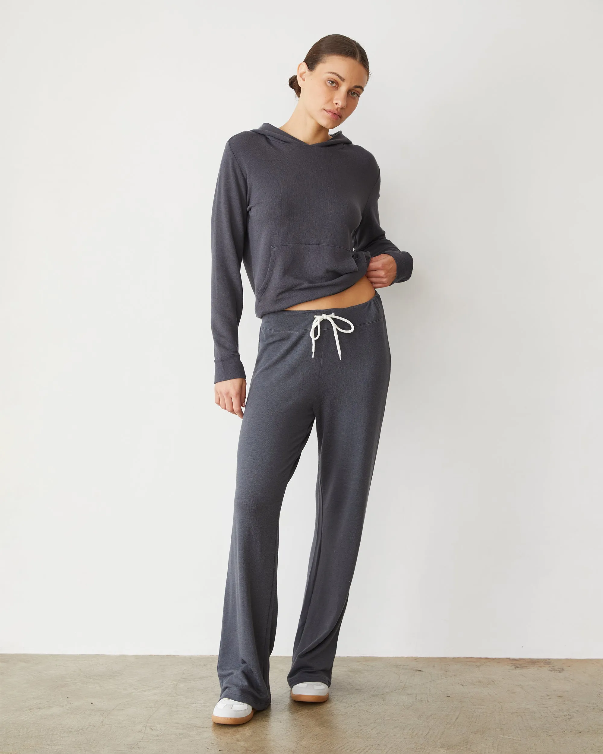 Flare Hem Mature Glam Supersoft Pullover Hoody