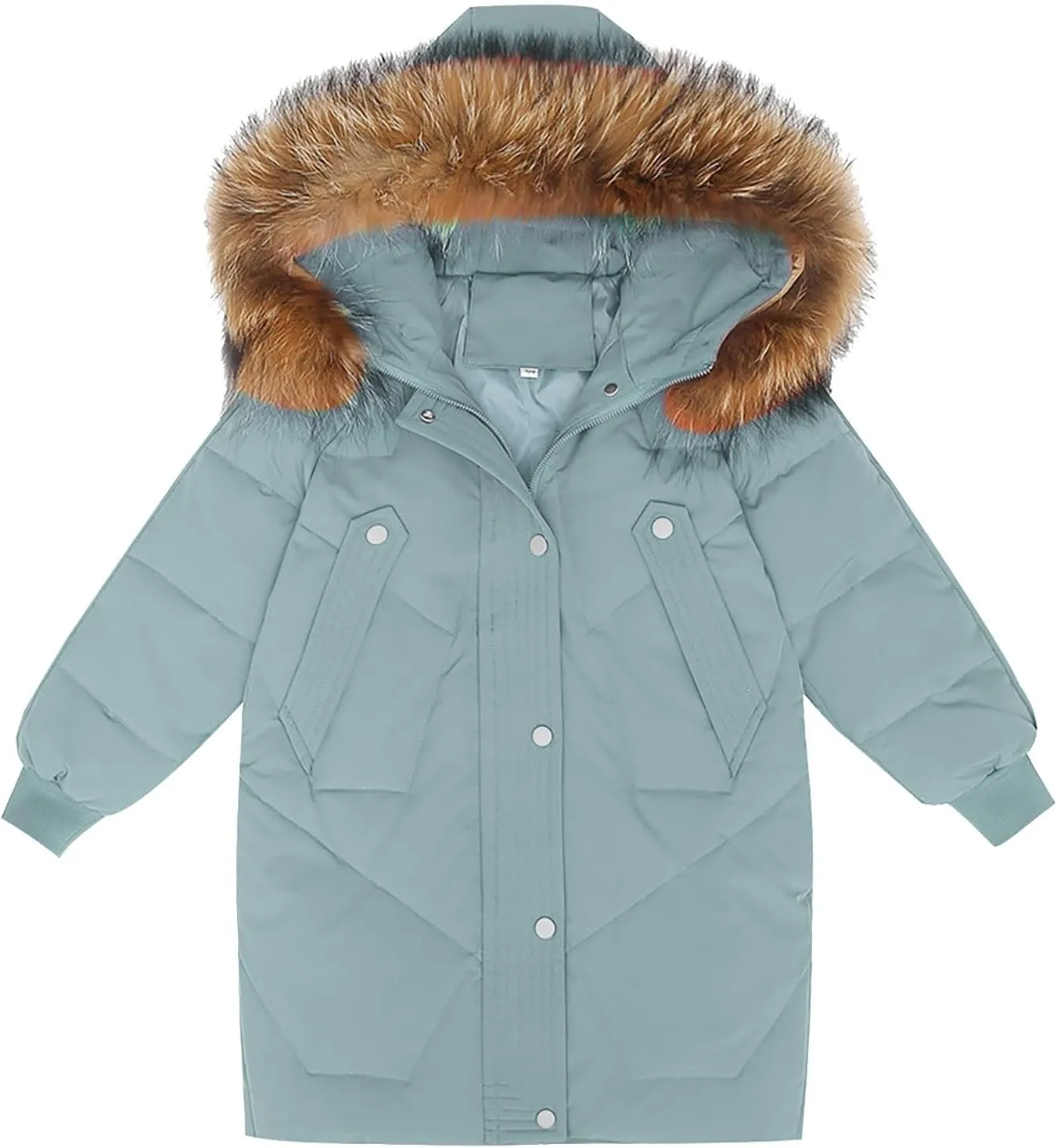 ToddlBy Boys Girls Thick Warm Down Puffer Jacket Kids Fashion Winter Coat with Furry Hood Parka Padded Jacket
