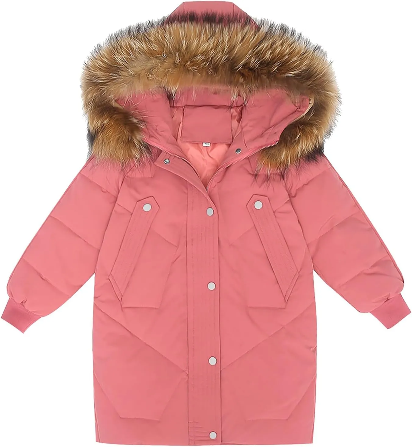 ToddlBy Boys Girls Thick Warm Down Puffer Jacket Kids Fashion Winter Coat with Furry Hood Parka Padded Jacket
