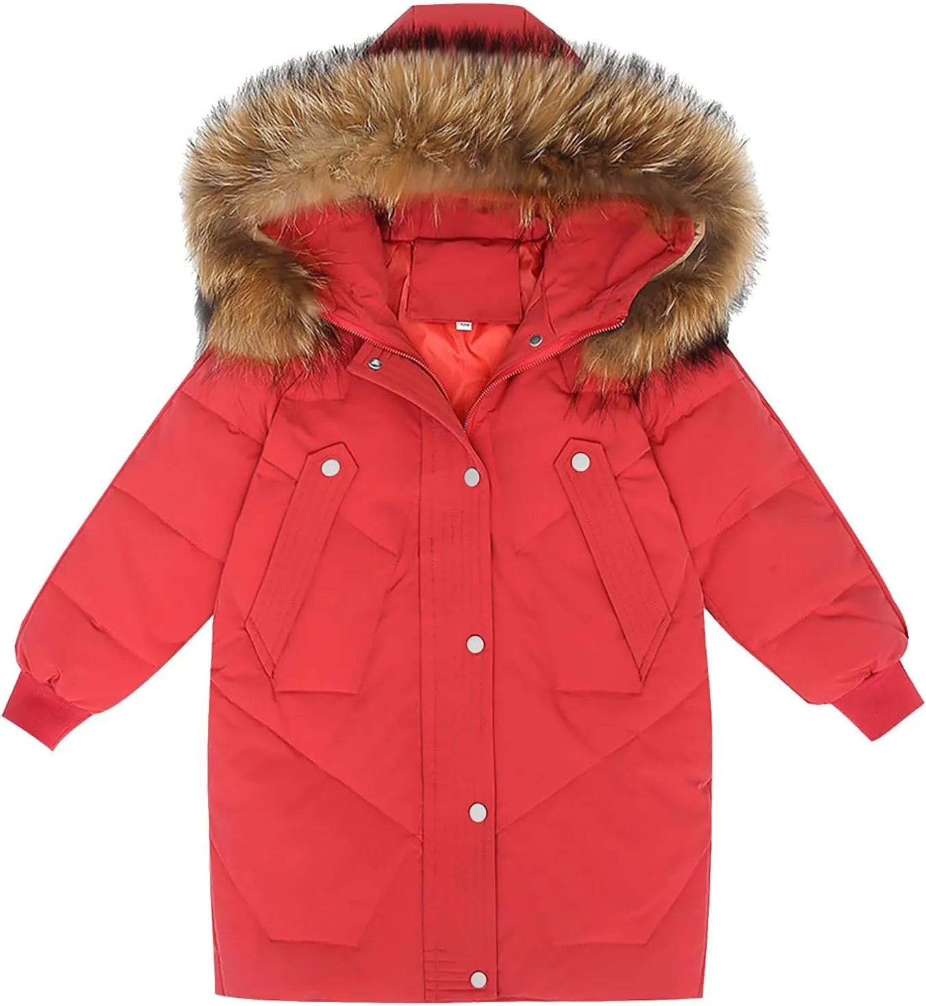 ToddlBy Boys Girls Thick Warm Down Puffer Jacket Kids Fashion Winter Coat with Furry Hood Parka Padded Jacket