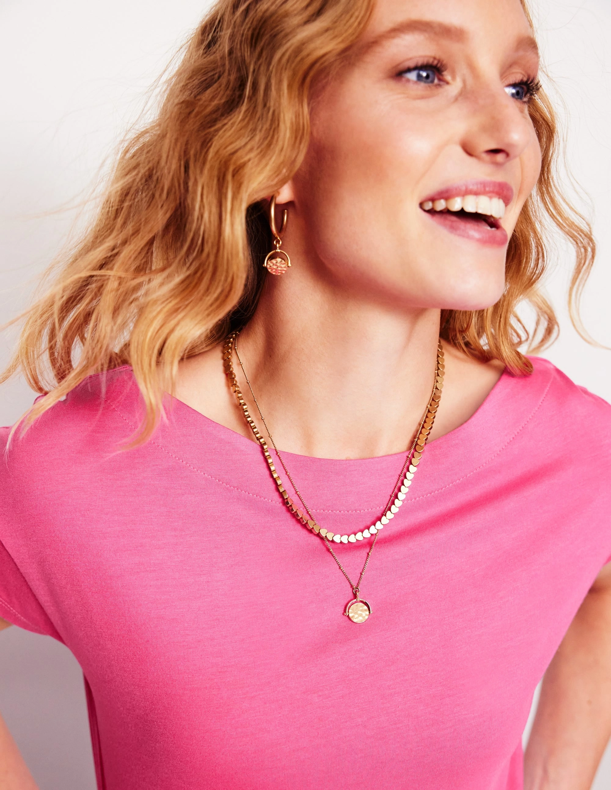 BreathableFabricTech Supersoft Boat Neck T-Shirt-Tickled Pink