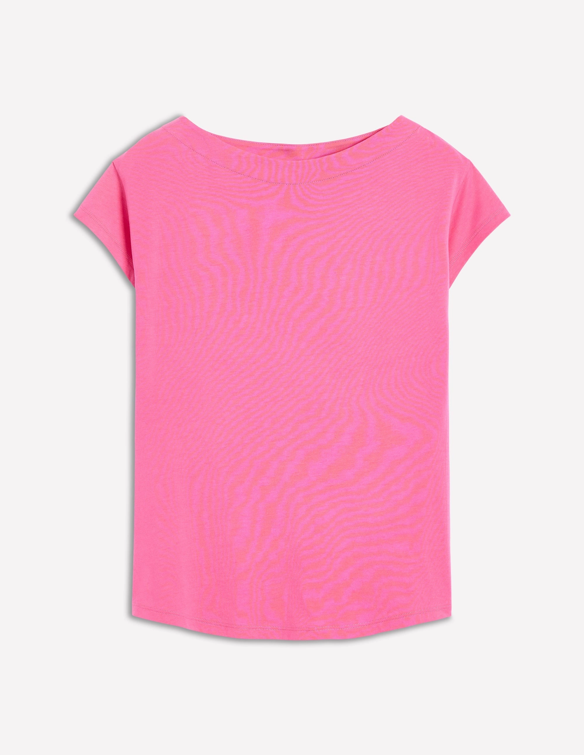 TaglessNecklineComfort Supersoft Boat Neck T-Shirt-Tickled Pink