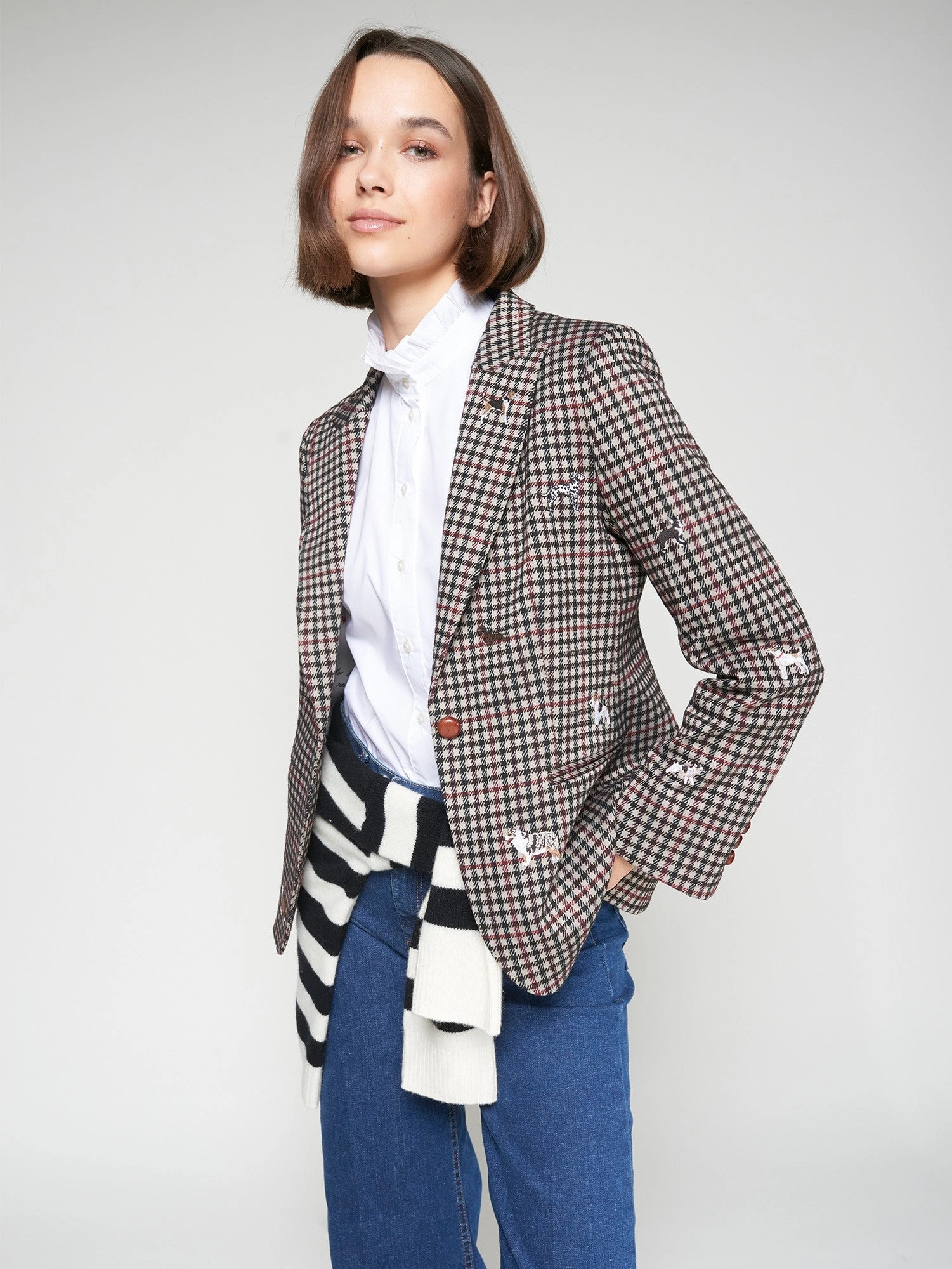DOG HOUNDSTOOTH BLAZER Tech Style suitable for extreme sports